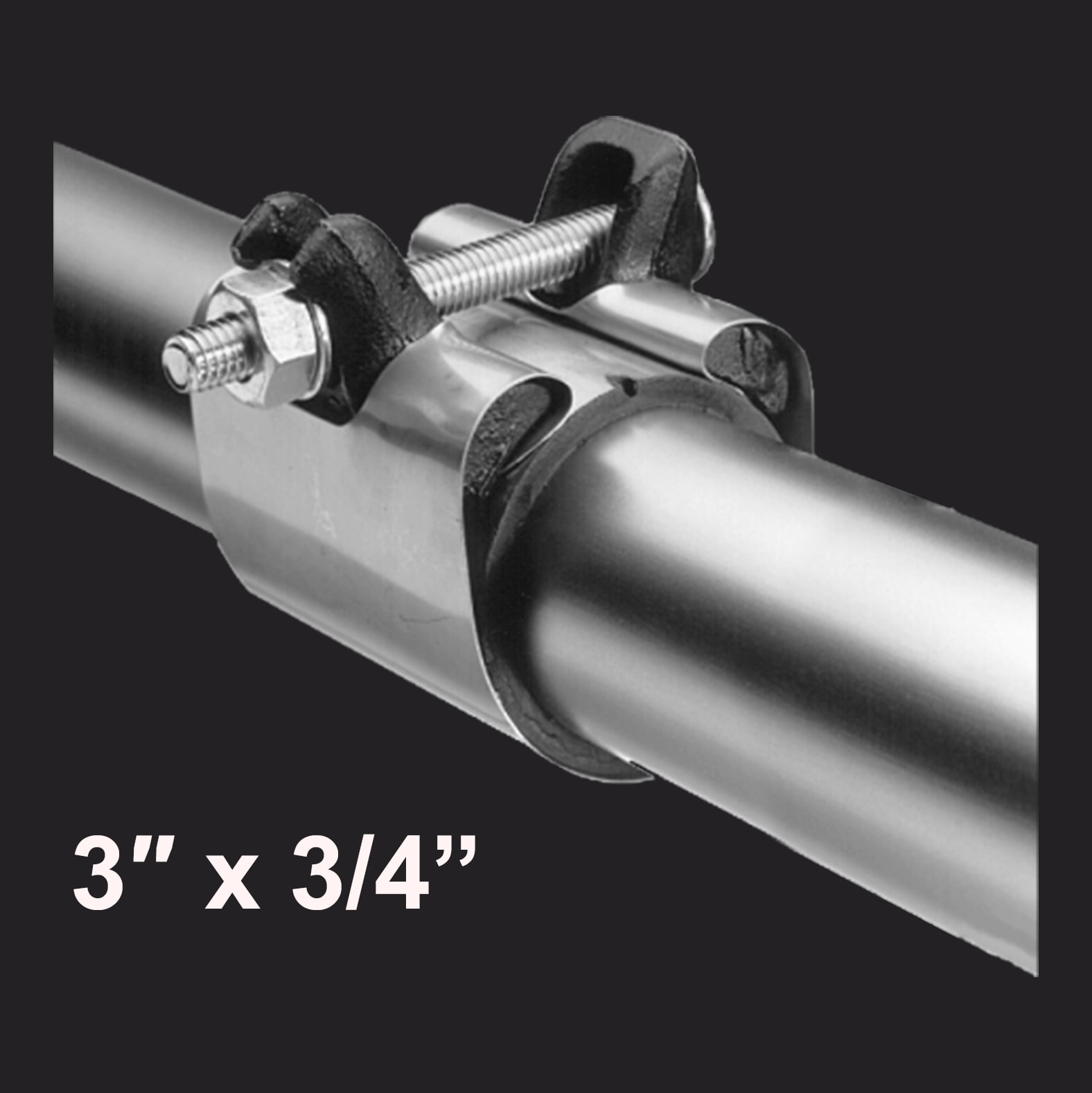 Highcraft Pipe Repair Clamp 3/4" One Bolt, 3" Long Stainless Steel (5 Pack)