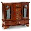 Traditional Walnut Finish Jewelry Box