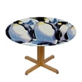 thumbnail image 3 of PIKWEEK Animal Penguins Round Tablecloth with Elastic Edge Tablecloth Spill Proof Washable Table Cover for Kitchen Dining Party Outdoor Decor, 3 of 7