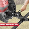 thumbnail image 4 of ATV/UTV 1-Point Manual Implement Lift System 50-In Heavy Duty Steel Hitch Attachment for 2 In Receiver Adjustable Farm and Garden Tool Lift Black, 4 of 7