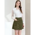 thumbnail image 4 of Falda Casual Allegra K Estilo Cargo Corta Con Botones Mujer Ejercito Verde S, 4 of 6