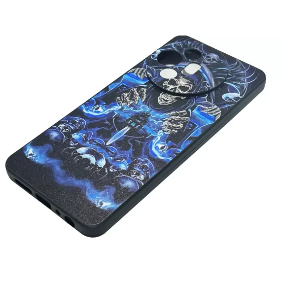 For TCL 50 XL 5G TPU 1-Piece Flexible Skin Cover Cell Phone Case - Blue Skull
