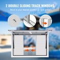 thumbnail image 4 of KFFKFF Food Truck Service Window, 36"x24" Constructed from Aluminum Alloy, Features 2 Movable Windows & Awning Door & Drag Hook, Capable of Opening up to 85 Degrees, Ideal for Concession Trailers, 4 of 9