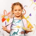 thumbnail image 2 of Colorful Dinosaurs Rainbow Pattern Kids Aprons for Girls and Boys,Adjustable Neck Strap Toddler Aprons for Kids Cooking Baking, 2 of 6