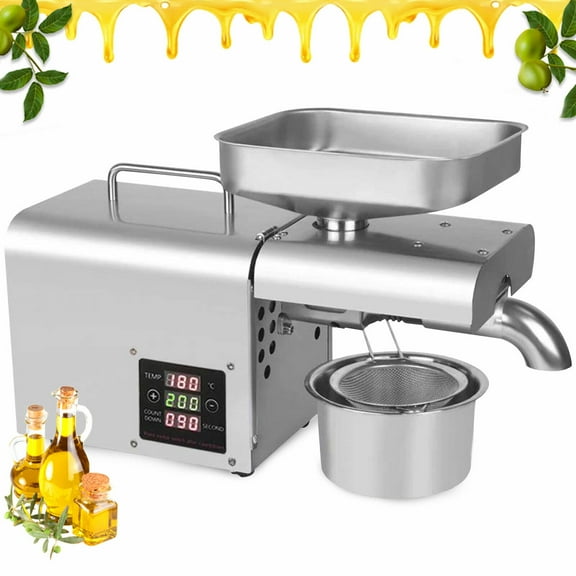 110V 610W Automatic Oil Press Machine Electric Oil Pumping Stainless Steel Squeezer