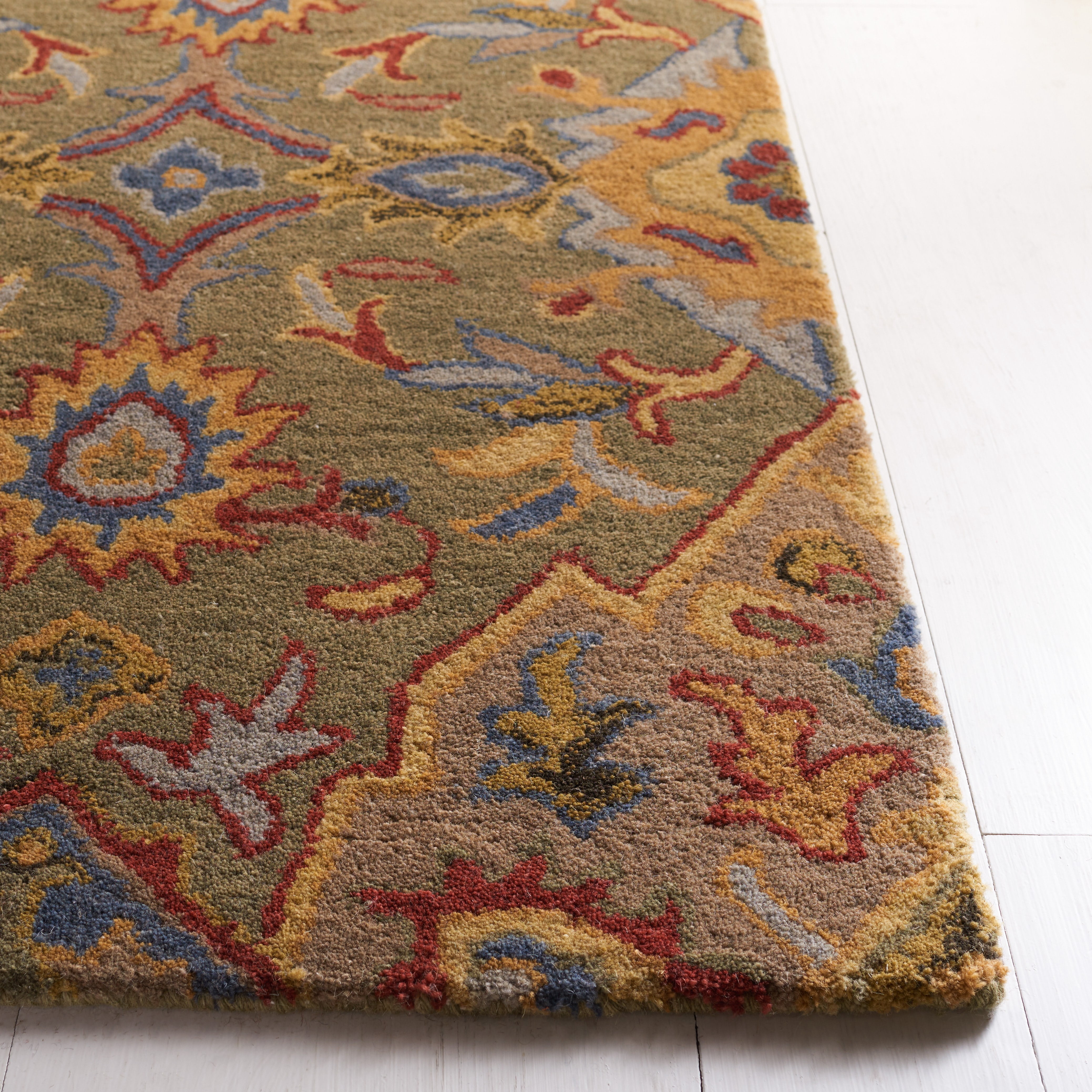 Safavieh Heritage Reanna Oriental Wool Area Rug, Green/Yellow, 6' x 6' Square