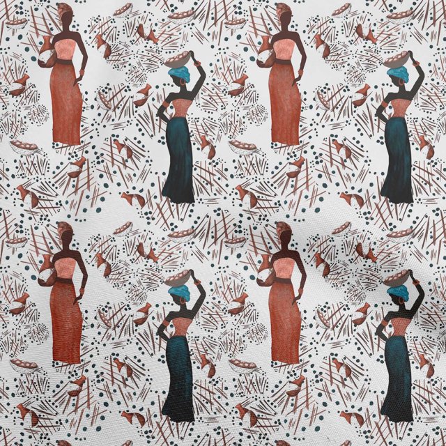 oneOone Polyester Spandex White Fabric African Sewing Craft Projects Fabric Prints by Yard 56 Inch Wide
