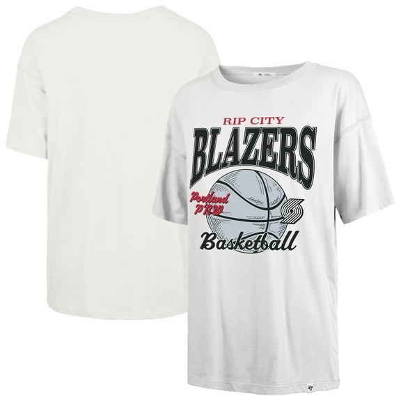 Women's-'47  White Portland Trail Blazers City Edition Down Court Sadie T-Shirt