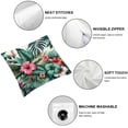 thumbnail image 4 of AWERP Summer Colorful Hawaiian Tropical Plants Hibiscus Flowers 2-Piece Short Plush Pillow Case Set White, 4 of 6