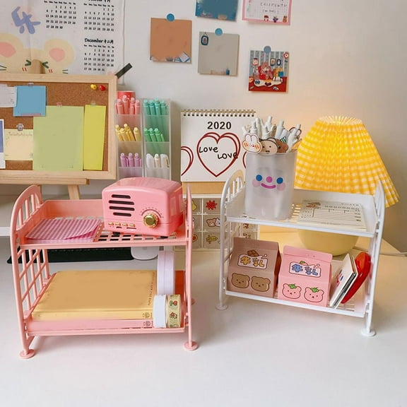 Desktop Organizer Makeup Storage Rack Mini Desk Student Folding Shelf