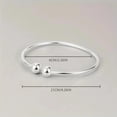 thumbnail image 3 of 925 Sterling Silver Bracelet Minimalist Double Ball Bracelet Women's Jewelry,Cuff Bangle, Polished Open Cuff Bangle, Sleek Garlic Shaped Design Women’s Polished Metal Open Cuff Bangle,Silver,, 3 of 9
