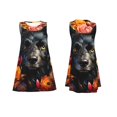 thumbnail image 7 of Wukai Colorful Floral Black Dog Print Women's Sleeveless Dress, Loose Fit Casual Dress for Women, Comfortable Sleeveless Summer Dress, 7 of 7