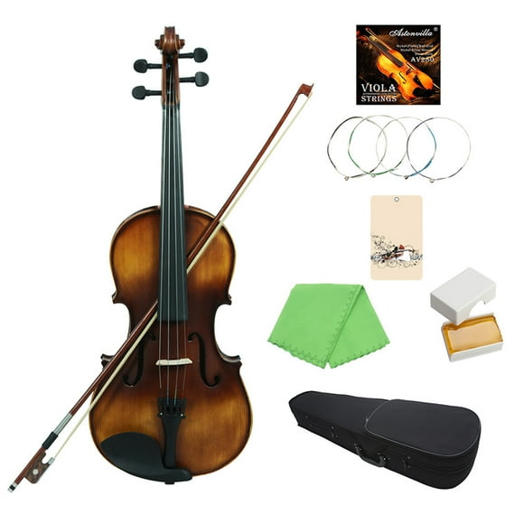 VLA-30 4/4 Full Size Classic Viola Spruce Topboard Rosewood Fretboard with Carry Case Rosin Cleaning Cloth Violin Strings