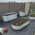 thumbnail image 3 of 4×2×1 ft(4pack)Galvanized Raised Garden Bed Kit, Garden Planting, Outdoor Galvanized Flowerpot Garden Box, Round and Oval Large Metal Vegetable Box., 3 of 11