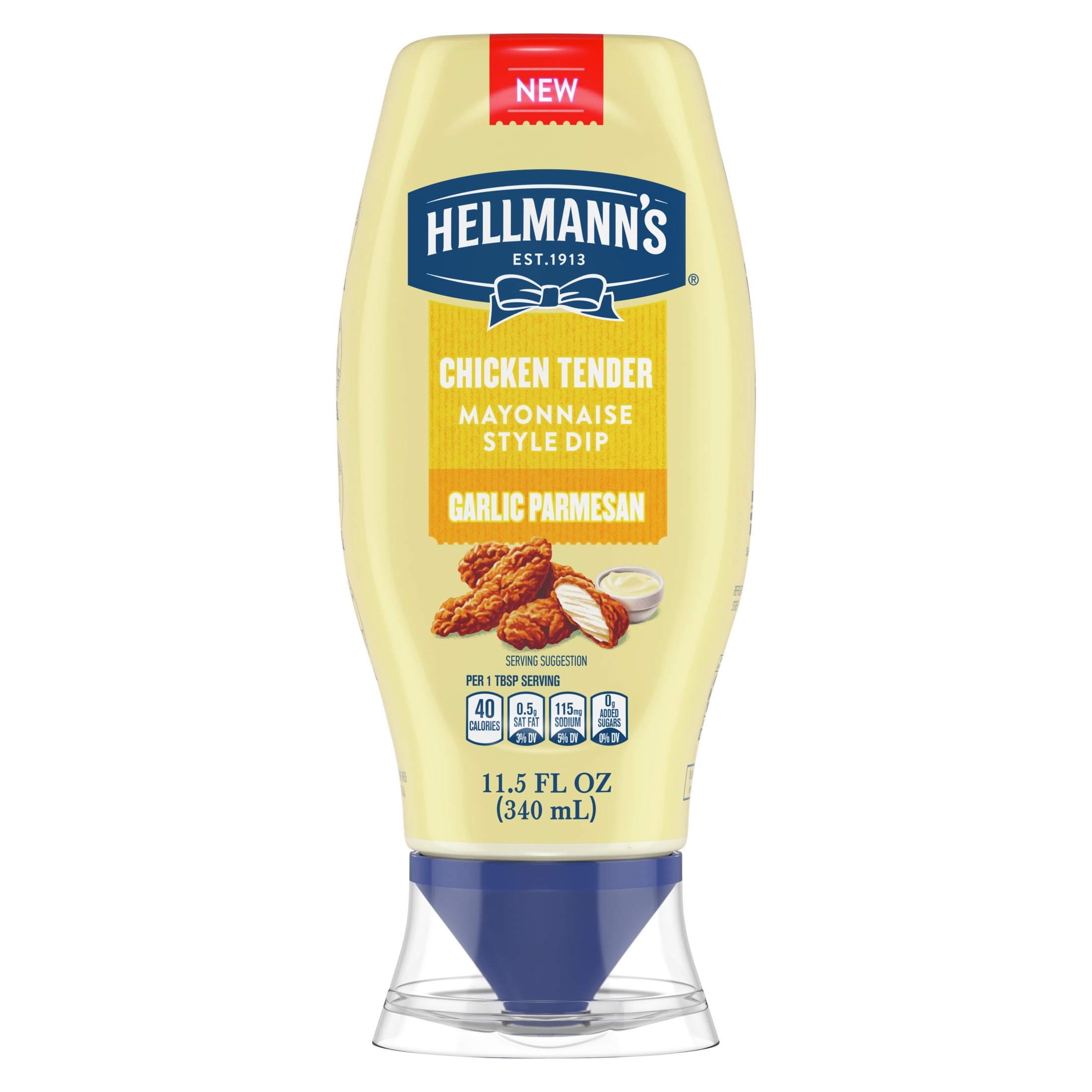 (3 pack) Hellmann's Garlic Parmesan Chicken Tender Mayonnaise Style Dipping Sauce, 11.5 fl oz Squeeze Bottle