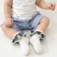 thumbnail image 5 of Miaouyo Toddler Girl Ruffles Ankle Socks Stretchy Breathable Plaid Lace Dress Socks, 5 of 9
