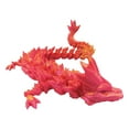 thumbnail image 2 of Articulated Dragon Display Model - 3D Printed Multi-Joint Crystal Dragon Figurine,Poseable Collector's Item & Home Decor - Red, 2 of 6