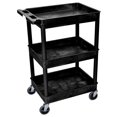 thumbnail image 1 of Luxor Furniture STC111-B 3 Level Polymer Utility Cart w/ 300 lb Capacity, Raised Ledges, 1 of 1