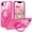 Rose, variant on ELEHOLD Rugged Case For iPhone 17e/iPhone 16e , Shockproof Magnetic Ring Holder Kickstand Heavy Duty Protective Cover,  Rose