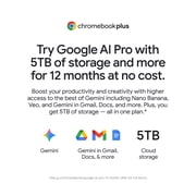 Lenovo Chromebook Plus i 15.3 Laptop, Intel Core 3, 8GB RAM, 128GB SSD, Cosmic Blue