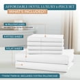 thumbnail image 3 of Casa Platino 100% Cotton Sheets Full Size Set – 600 Thread Count Full Sheets, Silky Sateen Weave, Buttery Soft & Breathable, 15" Deep Pocket, Machine Washable – White, 3 of 8