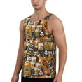 thumbnail image 2 of Uemuo Vintage Bottles Pattern Men's Muscle Shirts Sleeveless Dry Fit Gym Workout Tank Top Lightweight Sports Tank Top Beach Tank Top, Loose-fit Sleeveless Shirt-Large, 2 of 7