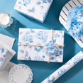 thumbnail image 3 of Blue Hydrangea Wrapping Paper Roll, Hydrangea Flowers Party Gift Wrap for Wedding, Bridal Shower, Baby Shower, Anniversary, Mother's Day, Birthday, DIY Bouquet, Mini Roll, 17 inches x 16.4Feet, 3 of 17