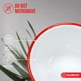 thumbnail image 5 of Red Co. Set of 4 Enamelware Metal Classic 20 oz Round Cereal Bowl, Solid White/Red Rim, 5 of 9