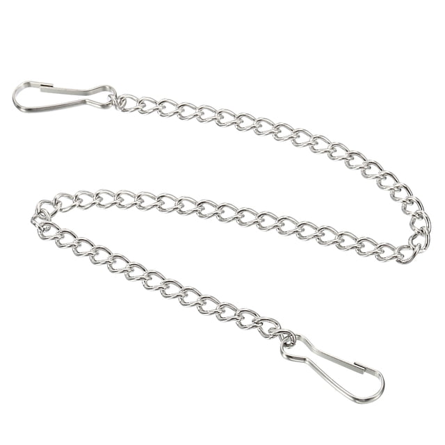 Unique Bargains 11.81 Inch Signboard Garden Plant Basket Clips Hangers Stainless Steel Hanging Chain 6 Pack