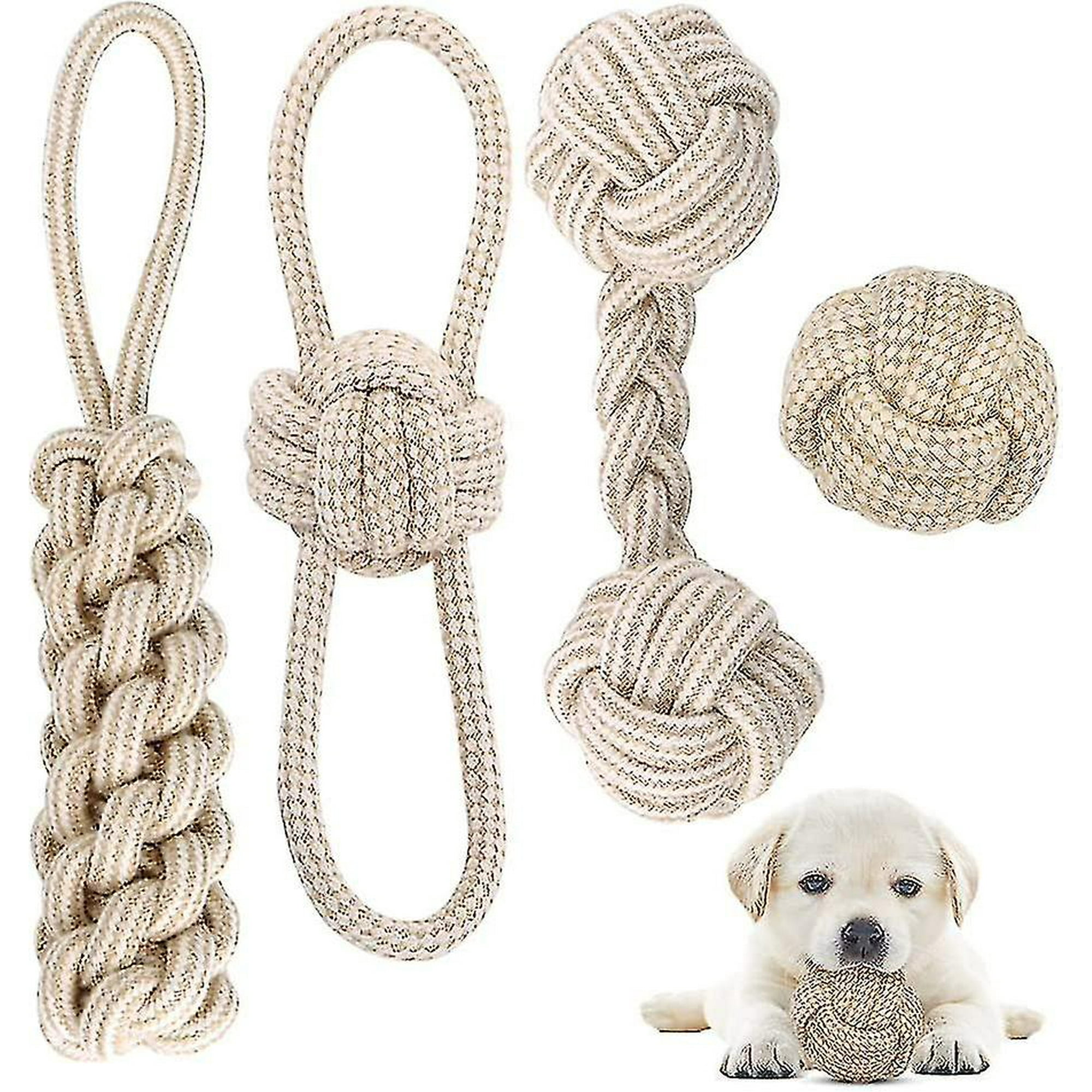 Dog Toy Rope With Knot Ball 4 Pcs Chew Dog Toy Set For Small Dogs medium Dogs Toys For Dogs Dental Care Of white Walmart
