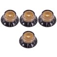 thumbnail image 4 of Graflsoa EPI/LP Electric Guitar Knob Caps, Volume & Tone Control Potentiometer Covers, UFO Design, Black & Gold, Set of 4, 4 of 6