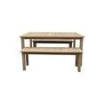 thumbnail image 3 of Felix 3 Piece Modern Dining Set, Natural Brown Acacia Wood Frame, 6 Seater- Saltoro Sherpi, 3 of 6