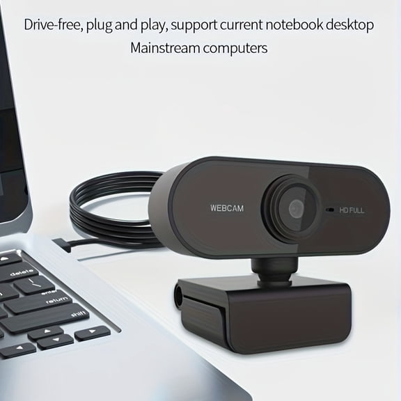 1080P/2K Webcam with Microphone, Plug & Play Full HD Computer Camera for Video Conferencing, Online Classes and Live Streaming