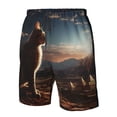 thumbnail image 4 of Goofa Pyramid Desert Cat Printed Mens Swim Trunks Summer Quick Dry Short Beach Swimwear Bathing Suits-X-Large, 4 of 6