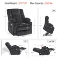 thumbnail image 3 of MCombo Dual Motor Power Lift Recliner Chair for Elderly People with Massage and Heat, Infinite Position, USB Ports, Cup Holders, Extended Footrest, Fabric 7890 Medium-Regular, Dark Grey, 3 of 9