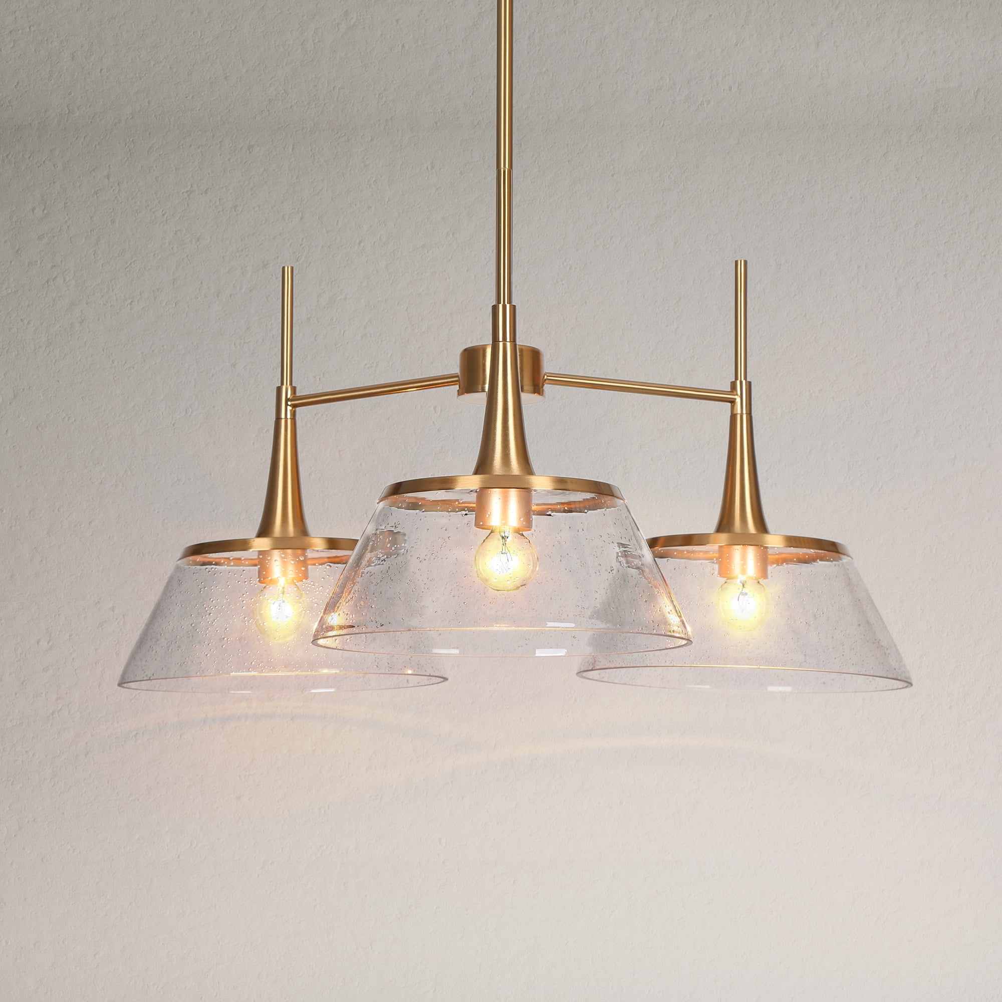 LNC Quoridan 3-Light Polished Gold Modern/Contemporary Led Chandelier