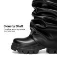 thumbnail image 4 of DREAM PAIRS Women's Slouch Mid-Calf Boots, Ruched Fold-Over Platform Boots, Trendy Chunky Heel Tall Boots for Party, Club and Everyday Wear, 4 of 8