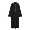 thumbnail image 2 of Ceisia Men's Oversize Stand-Collar Embroidered Muslim Robe Multi-Solid Gift, 2 of 8