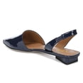 thumbnail image 2 of YDN Women Pointed Toe Slingback D'orsay Pumps Elastic Backstrap Low Block Heels Elegtant Prom Date Work Sandals Size 11 Dark Blue, 2 of 4