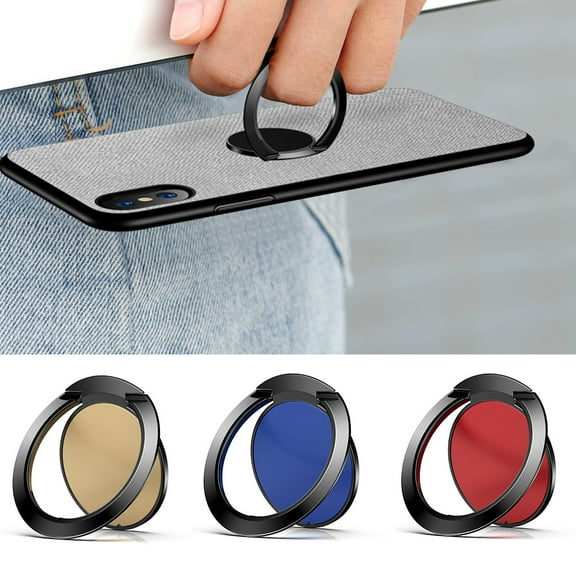 Anvazise Universal Ultra Slim Metal Round Metal Finger Ring Phone Holder Stand Bracket Black One Size