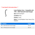 thumbnail image 2 of Lower Radiator Hose - Compatible with 1996 - 2000 Plymouth Grand Voyager 1997 1998 1999, 2 of 2