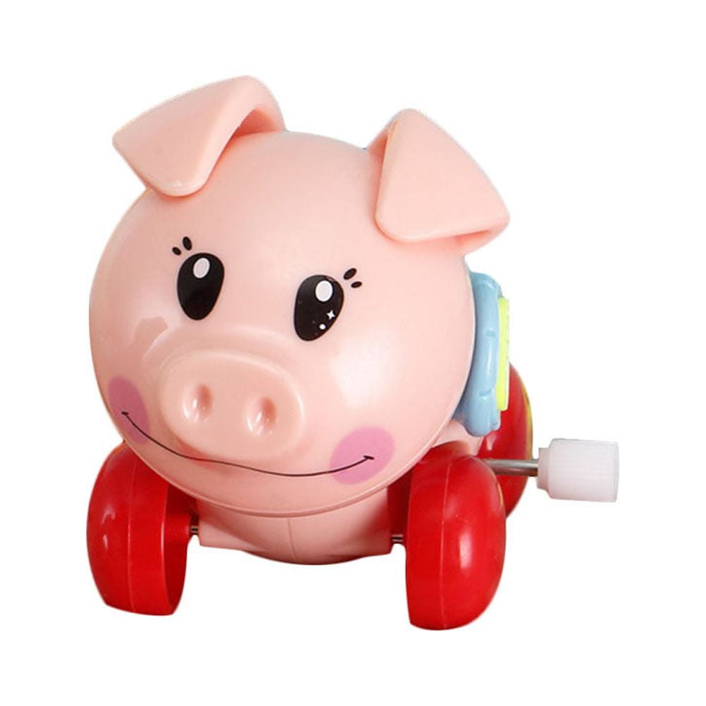 NUOLUX Adorable Cartoon Windup Pig Shaped Toys Funny Plastic Clockwork