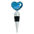 thumbnail image 1 of Luge Luger Luging Winter Sport Heart Love Wine Bottle Stopper, 1 of 4