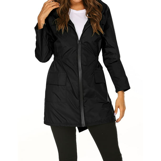Rain Coats for Women Waterproof Raincoats Lightweight Drawstrng Hooded ...
