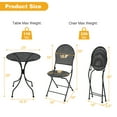 thumbnail image 3 of Gymax 3 PCS Patio Bistro Set All-weather Metal Table & Chair Set for 2 Person Modern Furniture Set, 3 of 10