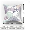 thumbnail image 6 of Ocean Coral Pillow Covers 18x18 Inch Nautical Coastal Throw Pillows Set of 2 Beach Seashell Starfish Pillow Case Soft Cotton Square Cushion Covers for Home Couch Sofa Patio Bedroom, Purple, 6 of 6