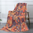 thumbnail image 3 of XMXT Throw Blankets, Colorful Abstract Geometric Print Bed Blanket for Bedroom Sofa, 50 x 70 inches Orange, 3 of 9