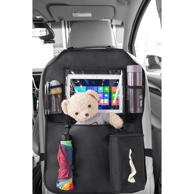 AUTO DRIVE Backseat Organizer with Kick Mat and Tablet Holder Tissue holder Included