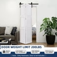 thumbnail image 2 of Heavy Duty Bi-Fold Barn Door Hardware Kit – Smooth & Quiet Sliding Track System – Fits Double 16'' Closet Doors – Easy Installation – Black Side-Mounted Roller – For Laundry,  Closet – 36'' 2 Doors, 2 of 9