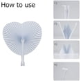 thumbnail image 2 of Abanicos plegables blancos - Surtido de abanicos de papel de acordeón plegables de mano redondos y en forma de corazón con mango de plástico Paquete de 10 Namotu XMWJ007, 2 of 7